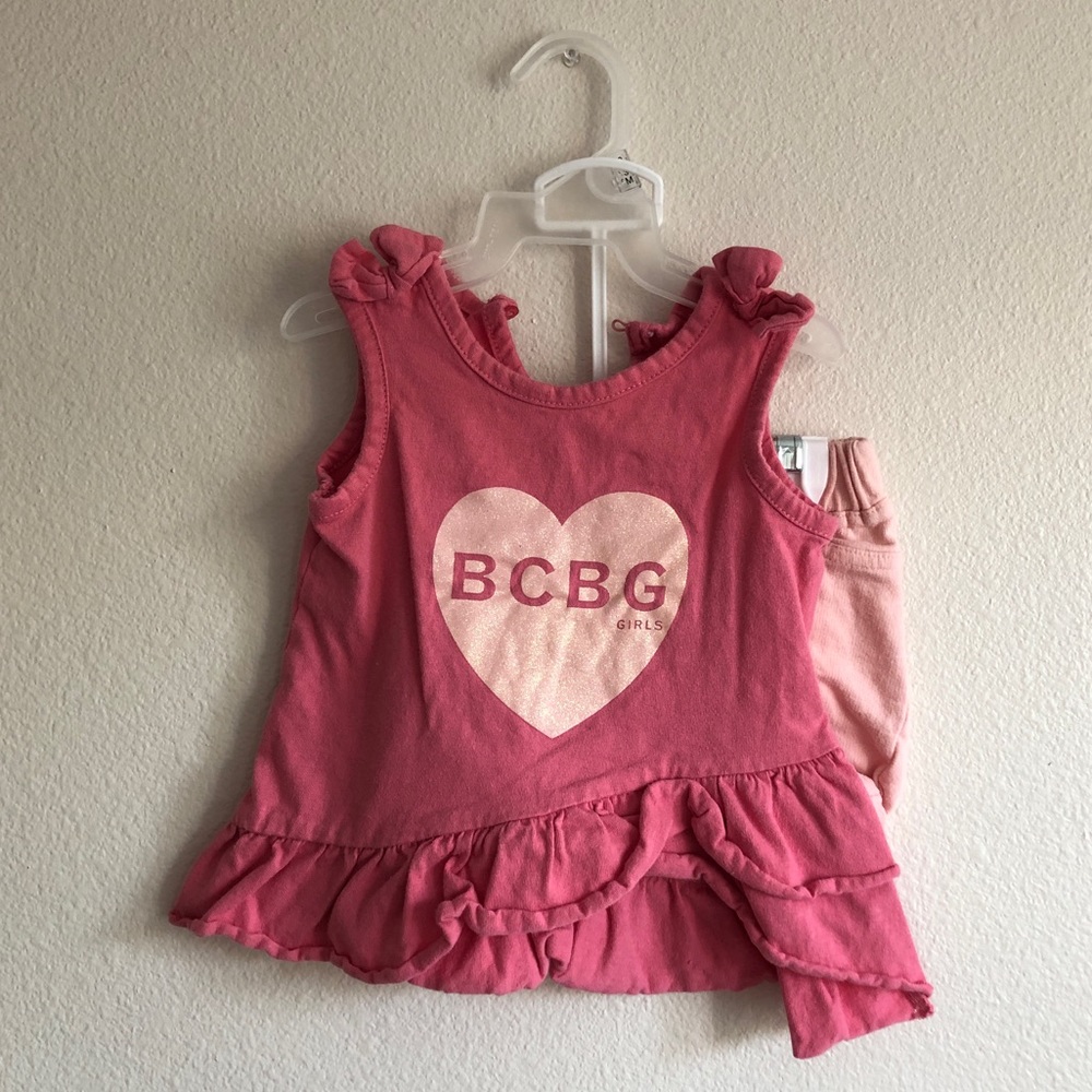 Pre-Owned BCBG Girls Baby Girl Pink 2 Piece shorts & Top Set (Size: 18 Months)